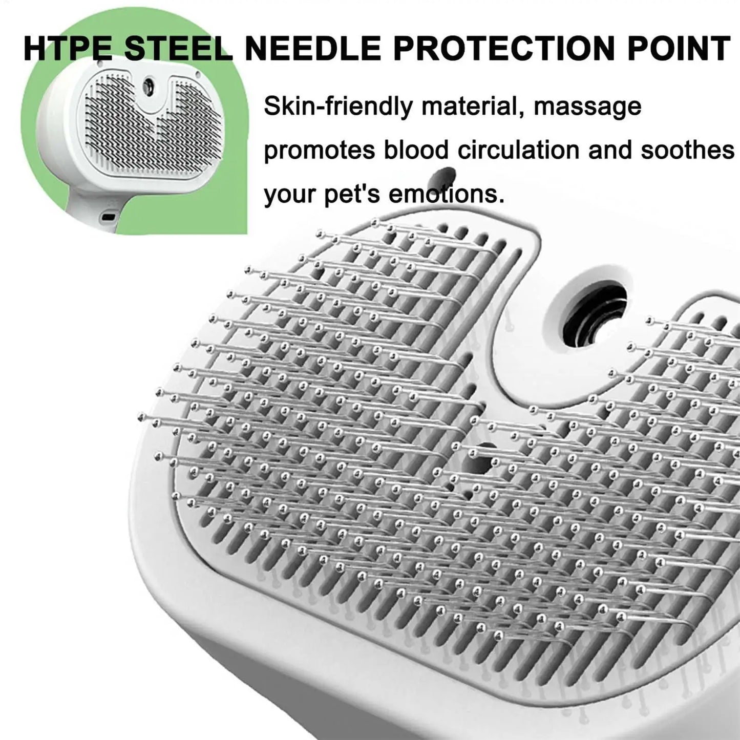 Cepillo para mascotas para eliminar el pelo con humidificador