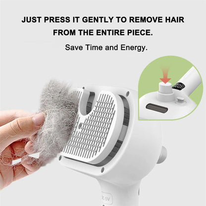 Cepillo para mascotas para eliminar el pelo con humidificador