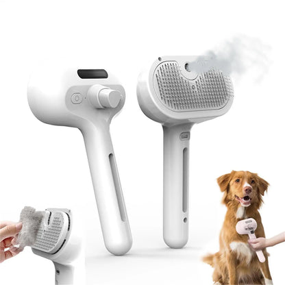 Cepillo para mascotas para eliminar el pelo con humidificador