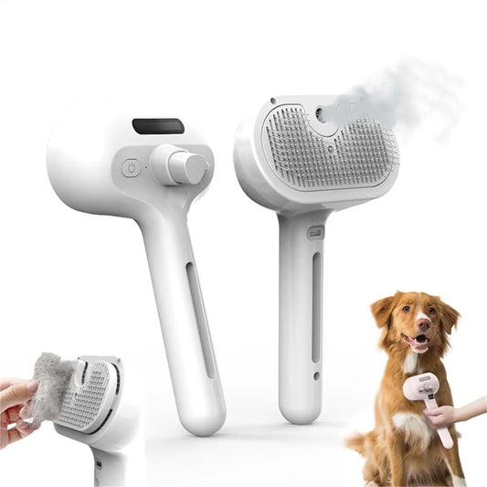 Cepillo para mascotas para eliminar el pelo con humidificador